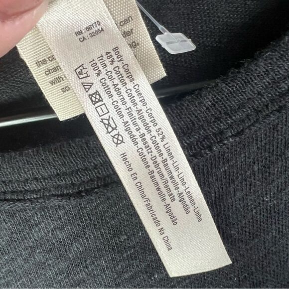 Free People Intimately All the Time Linen Blend Black Tank Top Sleeveless Shirt - Picture 5 of 12